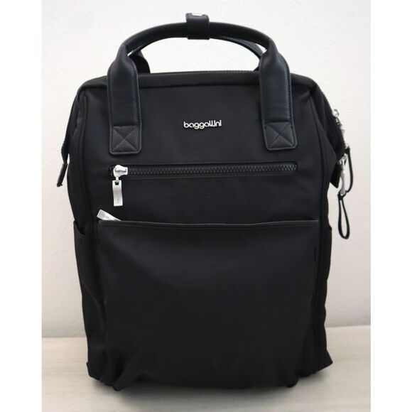 Baggallini Women's O/S Black Soho Padded Laptop Sleeve Work Backpack - Picture 1 of 16
